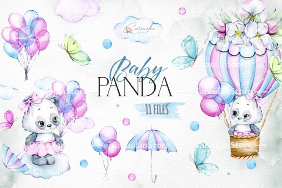 Adorable Baby Animal Little Panda Nursery Clipart for Your Projects