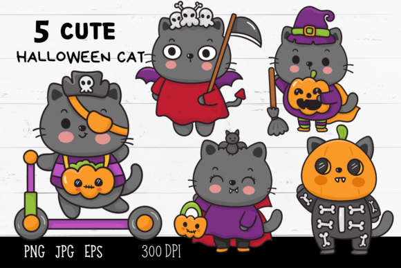 Adorable Spookiness: Using Halloween Cat Kawaii Clipart