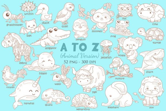 Animal Alphabet Clipart for Creative Projects