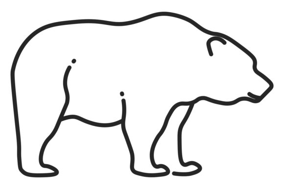 Bear Line Icon: Woodland Wild Animal Font for Natural Branding