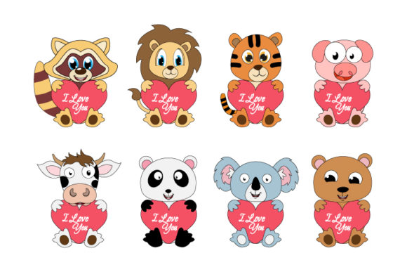 Cute Animal Cartoon with Love: A Font That Feels Like a Hug
