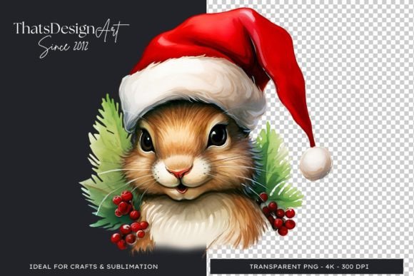Cute Squirrel Christmas Animal Clipart: Festive Design Magic