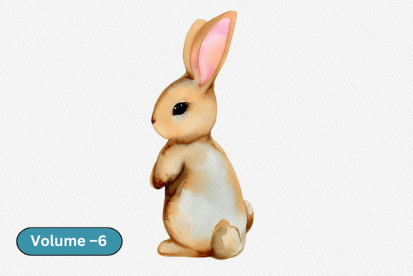 Enchanting Farm Animal Rabbit Watercolor Clipart for Creatives