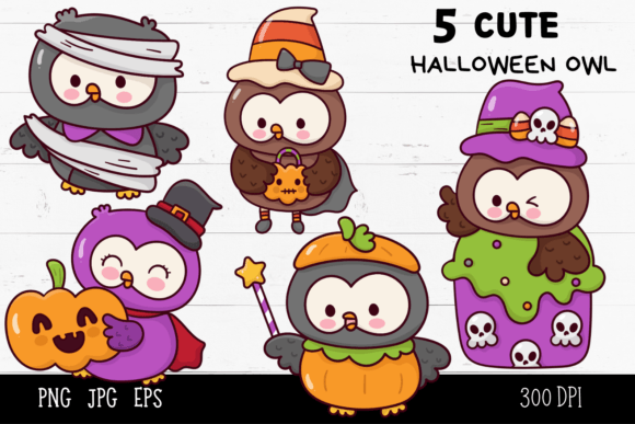 Owl Halloween Kawaii Halloween Animal: A Charming Asset for Autumn Designs