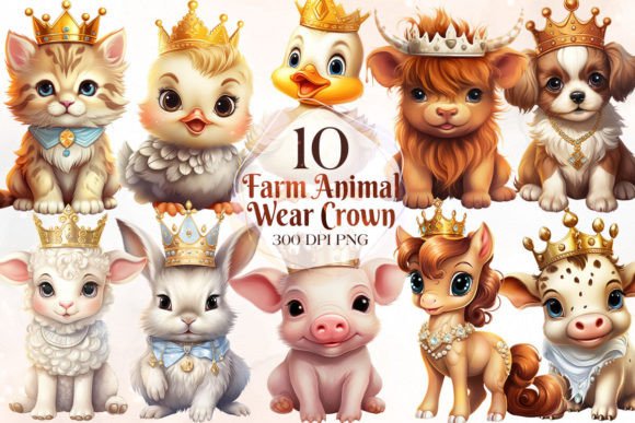 Royalty on the Farm: Using Crowned Animal Clipart in Modern Design