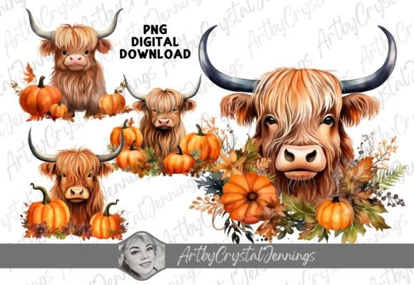 Thanksgiving Highland Cow Farm Animal: A Designer's Take on Rustic Charm