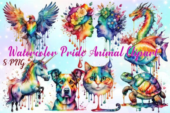 Watercolor Pride Animal Clipart: A Creative Asset for Every Project